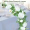 Full Pretty White Rose Garland, 6.2FT Artificial Floral Vines Spring White Flower Garland for Wedding Arch Table Centerpiece Decor Home Backdrop Wall Valentines Decoration